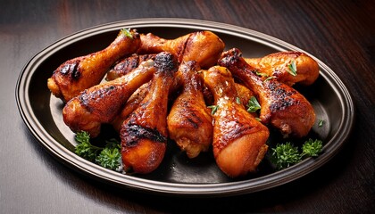 Fototapeta premium grilled chicken drumsticks on a platter