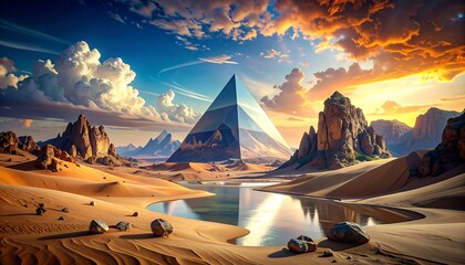Desert pyramid landscape