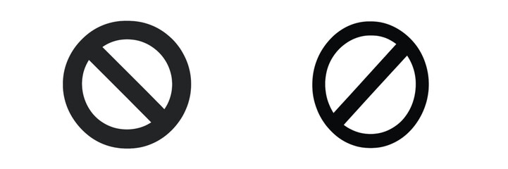 Two black prohibition symbols displayed side by side emphasizing a message against certain actions or behaviors