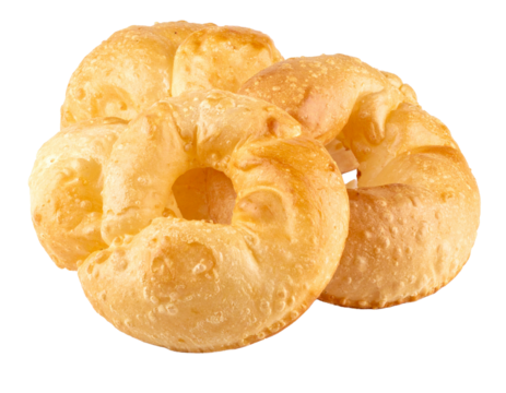 Two soft, golden baked buns with a light texture and a perfectly rounded shape.