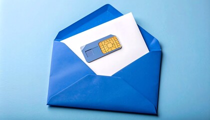 Blue envelope with SIM card