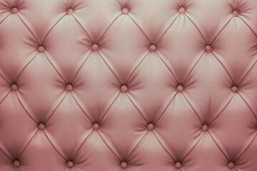 Fototapeta premium Red light natural leather sofa upholstery pattern button classic texture luxury background