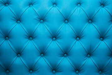 Blue natural leather sofa upholstery pattern button classic texture luxury background