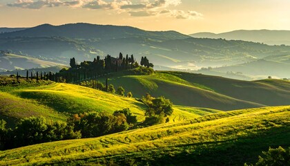 Fototapeta premium Tuscan hills at golden hour