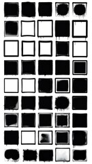 Black ink drip frames on white background