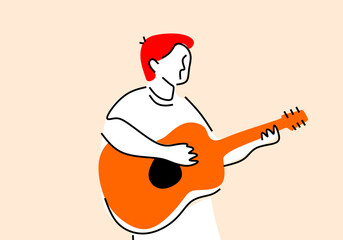  illustration of a talented guy playing the guitar.