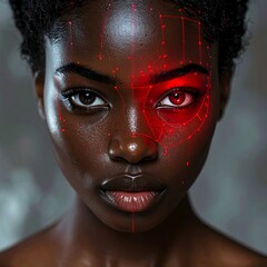 Digital face scan portrait