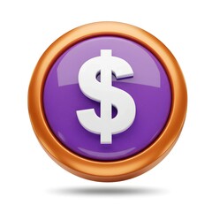 Financial App UI Element  3D Dollar Sign Badge