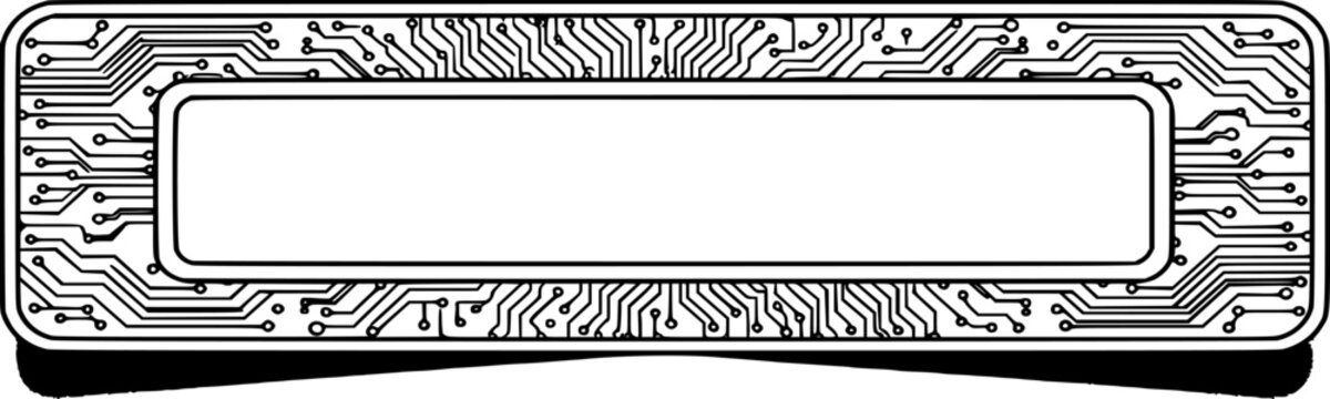 banner themed circuit board with thin outline vector design