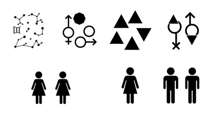 Variety of icons and people