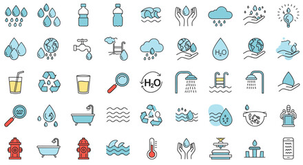 Water icons and symbols