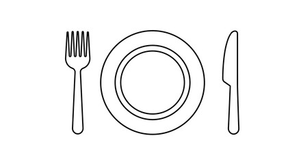 Table setting with fork and knife