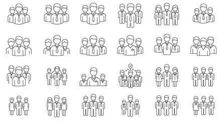 Diverse groups of people icons