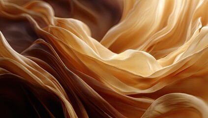 Soft, flowing fabric in warm, golden hues