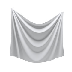 White draped fabric or curtain for a mockup