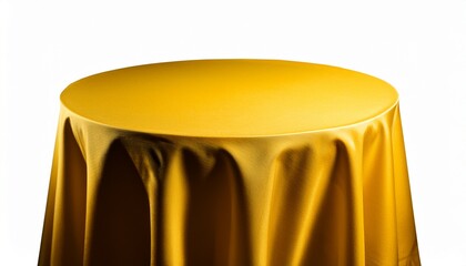 round table with yellow tablecloth in simple design