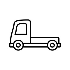 pickup truck icon, simple flat style, vector illustration, symbol, design logo template pictogram, for ui or ux isolated on white for mobile app, editable