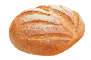 Fresh grain bread isolate on white background.