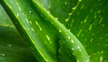 Aloe vera leaves close-up