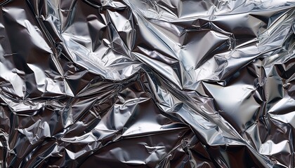 close up of crumpled metallic foil