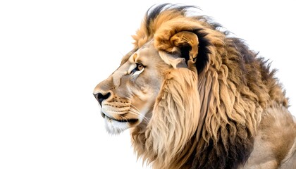 Close-up profile of a lion