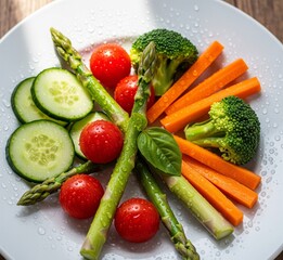 fresh vegetables on a plate