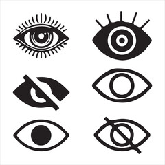 Simple color flat design eye symbol