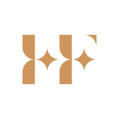 Letter HF minimalist luxury monogram logo