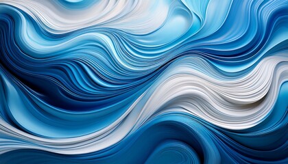 swirling waves of blue and white creating abstract fluid art