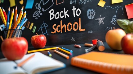 Bright and inviting classroom setup with school supplies and motivational message welcoming students back to learning