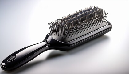 sleek hairbrush with black bristles and ergonomic handle for comfortable grooming
