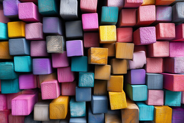 colorful wooden cubes background