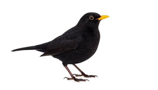 Blackbird profile against white