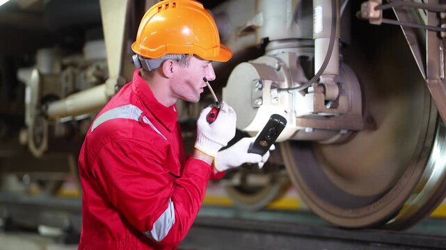 industrial worker operating a machine