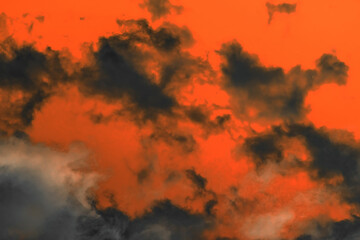 Sky orange sunset dark clouds nature evening red cloud landscape black beautiful summer background