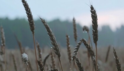 Fototapeta premium Wheat field in morning mist