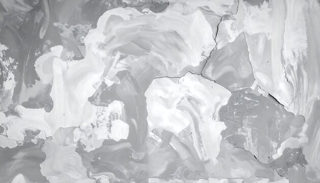 Abstract grayscale painting.  A textured surface of grey and white