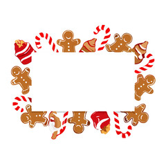 Fototapeta premium Gingerbread Cookies Frame Festive Holiday Border