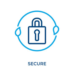 Secure Icon Outline Color Style. Vector Illustration For Graphic Design