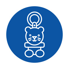 Cute Lion Keychain Design for Baby Products with Blue Background
