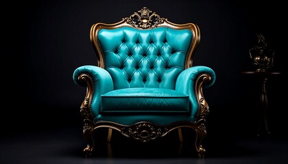 Luxurious teal armchair