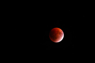 Bloody Red moon, lunar eclipse.
