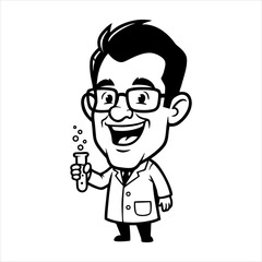 Obraz premium Happy scientist holding a test tube.