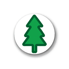 Obraz premium Stylized Evergreen Tree Icon for Christmas Holiday Season