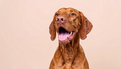 Close-up of a vibrant reddish-brown dog