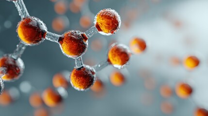 Molecular structure representation with interconnected spheres for science projects
