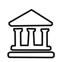 Courthouse Icon - Legal Government Institution Symbol