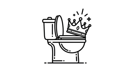 Toilet humor with a regal twist an illustrated concept of an unlikely throne