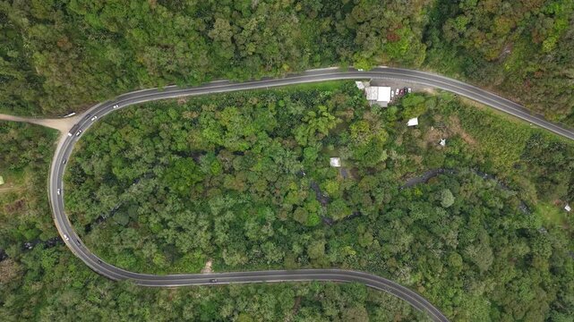 Aerial View of Mindo Cloud Forest Green Ecuadorian Landscape