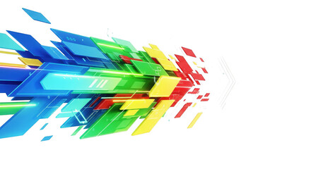 Dynamic abstract geometric shapes composition on a sleek black background